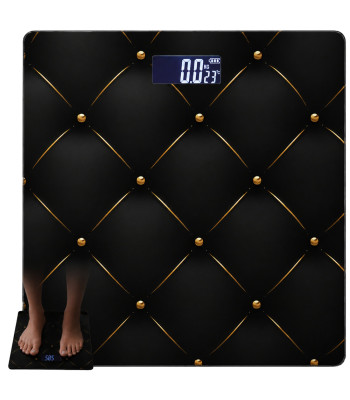 Elektroniskie stikla vannas istabas svari ar lcd displeju, melnā un zelta krāsā, 180kg