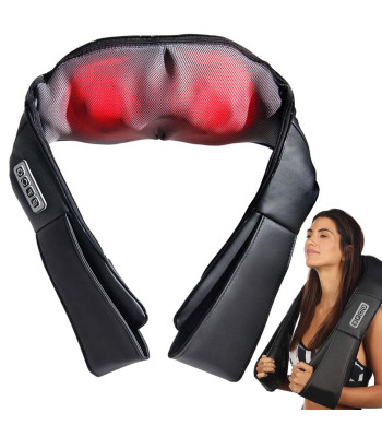 Elektriskais shiatsu masieris kaklam, sprandam, mugurai un ķermenim 3d