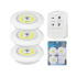 Pašlīmējošu bezvadu led cob lampiņu komplekts ar pulti, 3 gab., 9 cm x 2 cm