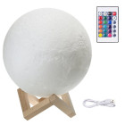 3D Mēness naktslampa ar krāsainu RGB apgaismojumu, USB uzlādi un akumulatoru, 14 cm
