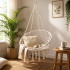 Boho stila iekaramais krēsls–šūpoles „stārķa ligzda”, 80cm