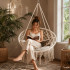 Boho stila iekaramais krēsls–šūpoles „stārķa ligzda”, 80cm