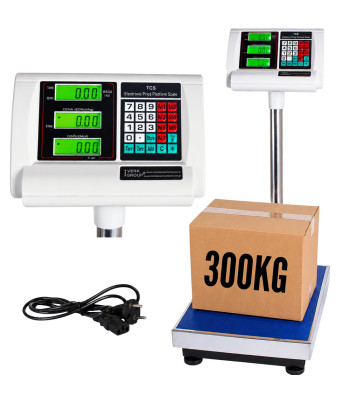 Elektroniskie platformas svari noliktavai ar LCD displeju, 300 kg, 50 × 40 cm