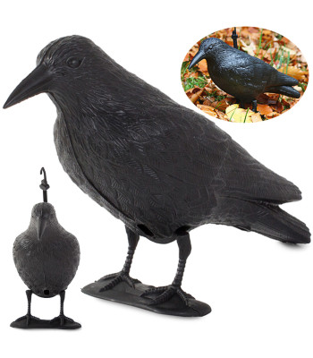Kraukļa figūra putnu un grauzēju atbaidīšanai, XXL, 40 cm