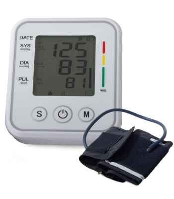 Elektroniskais augšdelma asinsspiediena mērītājs ar LCD displeju un futrāli