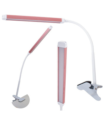 Bezēnu galda lampa ar klipsi, USB barošanu un diviem gaismas režīmiem, 24 LED