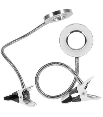 Galda lampa ar klipsi, usb barošanu un diviem gaismas režīmiem, 24 led, 53 cm