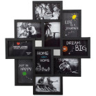 Melns 3D foto rāmis 10 fotogrāfijām, 54 × 49 cm
