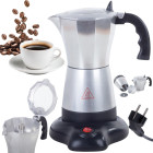 Elektriskā moka kafijas kanna, sudrabkrāsas, 6 tasītēm, 300 ml