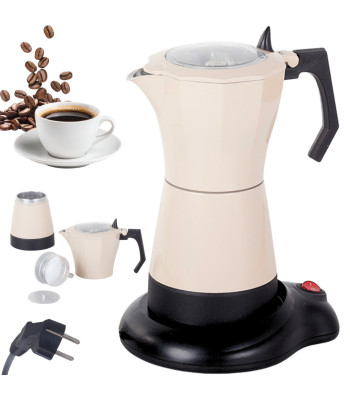 Elektriskā moka kanna kafijas pagatavošanai, smilškrāsas, 6 tasītēm, 300 ml