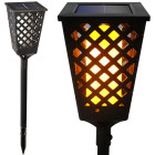 Saules dārza lampa-laterna ar liesmas efektu un krēslas sensoru