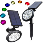 Krāsaina āra saules dārza lampa ar LED diodēm, balta, 5050 RGBW