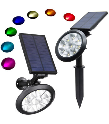 Krāsaina āra saules dārza lampa ar LED diodēm, balta, 5050 RGBW