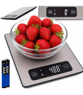 Elektroniskie virtuves svari no nerūsējošā tērauda ar LCD displeju, līdz 5 kg