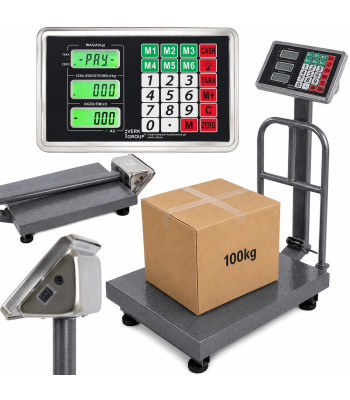 Elektroniskie platformas svari ar atbalstu un LCD displeju, 100kg