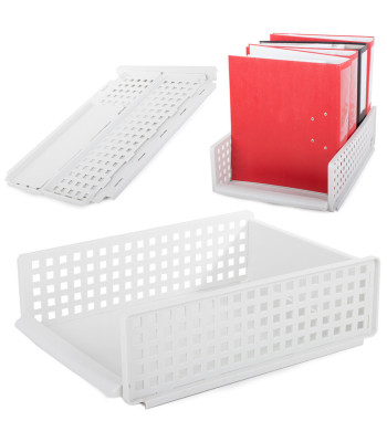 Biroja dokumentu un mapju organizators, balts, 44 × 30 × 13 cm