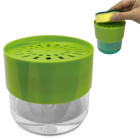 Trauku mazgāšanas līdzekļa dozators ar sūkli un sūkļa turētāju, zaļš, 500 ml, 12 cm x 11 cm