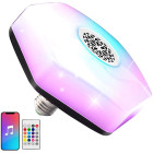 Krāsaina LED spuldze ar Bluetooth skaļruni un tālvadības pulti, RGBW, E27