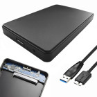 Melns ārējais sata hdd un ssd diska korpuss ar usb 3.0, 2,5"
