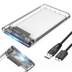 Caurspīdīgs sata hdd un ssd diska korpuss ar usb 3.0, 2,5"