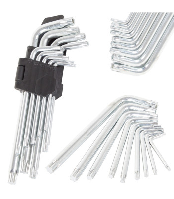 Torx atslēgu komplekts, 9 gab., 1,5–10 mm
