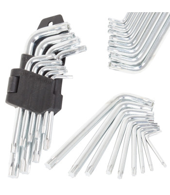 Torx atslēgu komplekts, 9 gab., 1,5–10 mm