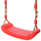 Sarkanas bērnu dārza šūpoles ar sēdekli un virvēm – zieds, 44cm x 17cm x 7,5cm