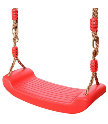 Sarkanas bērnu dārza šūpoles ar sēdekli un virvēm – zieds, 44cm x 17cm x 7,5cm