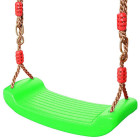 Zaļas plastmasas dārza šūpoles bērniem ar regulējamām virvēm, 44cm x 17cm x 7,5cm