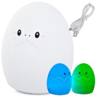 Bērnu LED naktslampiņa, silikona ola ar RGB apgaismojumu un skārienvadību, USB, 12,5 × 9,5 × 9 cm
