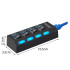 USB pieslēgvietu sadalītājs ar atsevišķiem slēdžiem, 4 x USB 3.0