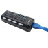 USB pieslēgvietu sadalītājs ar atsevišķiem slēdžiem, 4 x USB 3.0