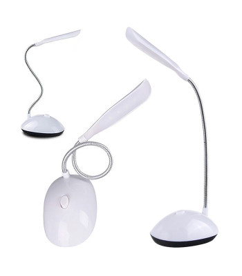 Balta galda lampa ar regulējamu statīvu, 4 LED