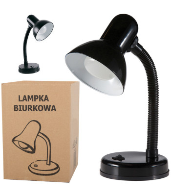 Regulējama galda lampa mācībām un lasīšanai, melna