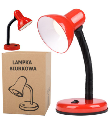 Regulējama sarkana galda lampa mācībām, lasīšanai un nakts apgaismojumam – 12254_CZE