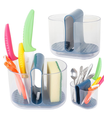 Virtuves galda piederumu organizators ar notecinātāju, 16cm x 10cm x 13cm