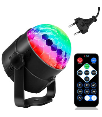 Diskotēkas projektors – disko bumba ar RGB LED reflektoru