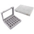 Rotaslietu kastīte-organizators ar stikla vāku, pelēka, 20 × 15 × 5,2 cm