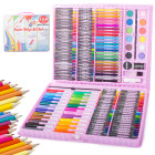 Mākslas piederumu komplekts koferī zīmēšanai un krāsošanai, 168 gab.