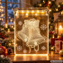 Ziemassvētku LED vitrāžas dekors logam ar zvaniem, 11,5 × 17 × 1,5 cm