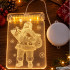 LED Ziemassvētku vitrāžas dekors logam ar Ziemassvētku vecīti, 17 × 11,5 cm