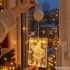 LED Ziemassvētku vitrāžas dekors logam ar Ziemassvētku vecīti, 17 × 11,5 cm