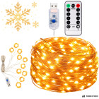 LED gaismas aizkars ar pulti un taimeri, silti balta gaisma, 300 diodes, 3x3m