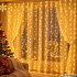 LED gaismas aizkars ar pulti un taimeri, silti balta gaisma, 300 diodes, 3x3m