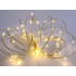 Stieples gaismiņu virtene ar baterijām, silti balta gaisma, 100 led, 10m
