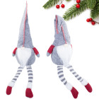 Ziemassvētku rūķis ar lokāmu cepuri, pelēks – 26010_SZ, 50cm × 15cm