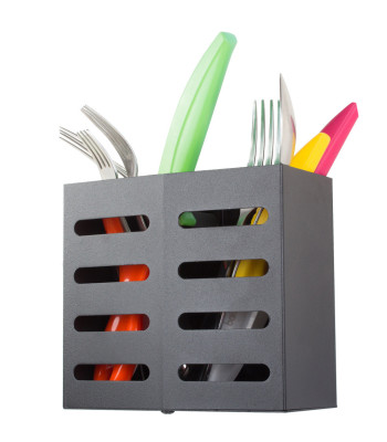 Pie sienas stiprināms virtuves galda piederumu organizators un žāvētājs, 15 × 7 × 13,5 cm
