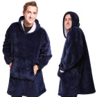 Silts, biezs džemperis-pleds ar kapuci, oversize, 2 vienā, XXL