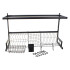 Trauku žāvēšanas statīvs virs izlietnes ar piederumu organizatoru, loft stilā, 85 × 32,5 × 52 cm
