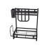 Divlīmeņu virtuves organizators ar galda piederumu žāvētāju, loft stilā, melns, 40 × 35 × 22,5 cm